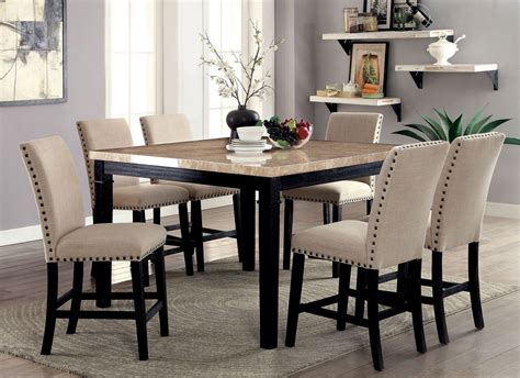 Hunter mill brown counter height dining table. Dodson II Black Counter Height Dining Room Set from ...