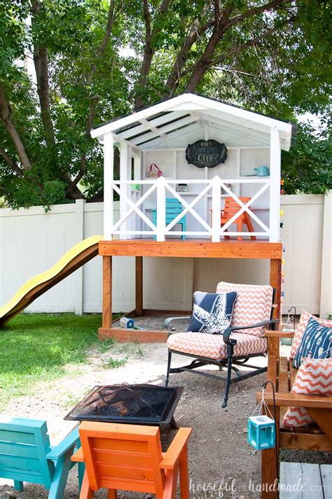 How To Build An Outdoor Playhouse For Kids A Houseful Of