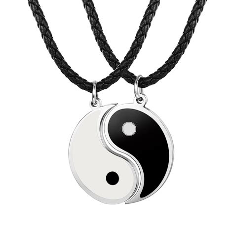 Ver más ideas sobre cadenas para novios, collares bff, accesorios de joyería. Besteel 3MM Collar Cuero Yin Yang para Hombre Mujer ...