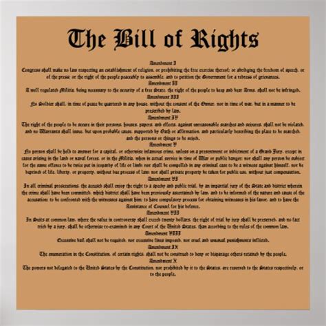 The Bill Of Rights Poster Zazzle