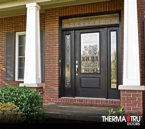 Fiberglass Entry Doors With Sidelights Therma Tru Glass Designs