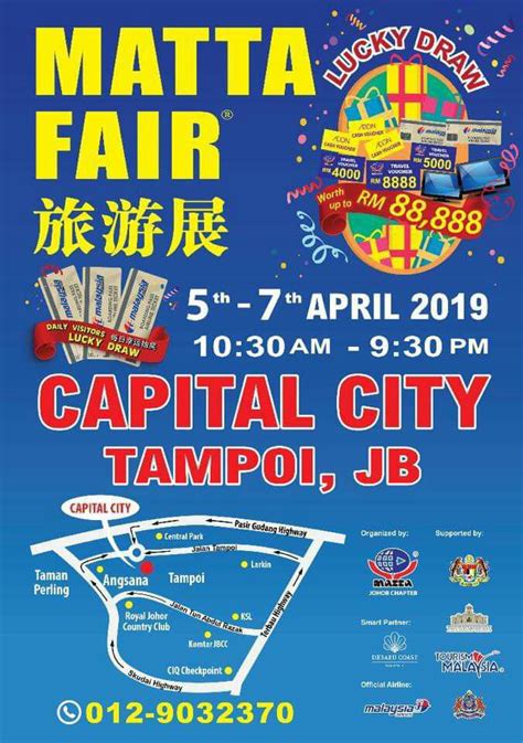 Special deals for theme parks and water parks in malaysia will be awaiting visitors at the upcoming matta (malaysian association of tour and travel agents) fair which is set to take place from 15th to 17th march 2019. Matta Fair Johor 2019 di Capital City - Kisahsidairy.com