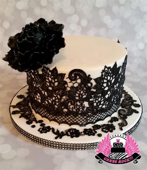 Sexy Black Lace Cake Cake By Cakes Rock Elegant Birthday Cakes Elegant Cakes Black White