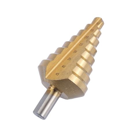 1pcs 10 45mm Step Drill Bit Titanium Coated Hss Metal Steel Cone Hole Cutter Ebay