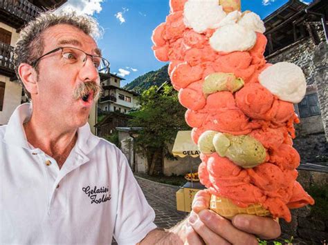 Guinness World Record Dimitri Panciera With 121 Ice Cream Scoops