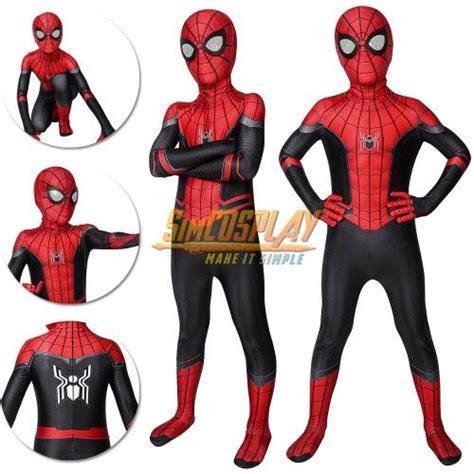 Kids Spider Man Cosplay Suit Far From Home Black And Red Costume