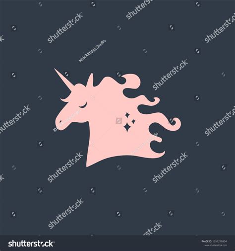 Unicorn Head Silhouette Baby Stylish Illustration Stock Vector Royalty