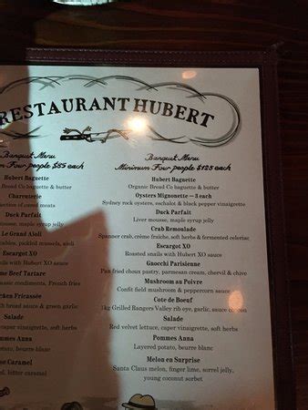 Menu - Picture of Restaurant Hubert, Sydney - Tripadvisor
