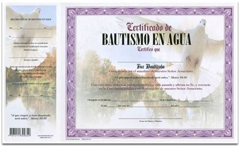 Certificado Bautismo En Agua Color Rosa Distribuidora Pan De Vida