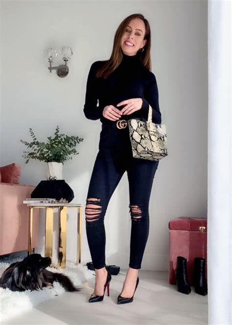 Sydne Style Shows How To Wear A Turtleneck With Black Skinny Jeans For