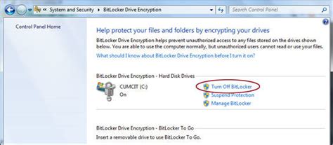 How To Turn Off Bitlocker Drive Encryption On Windows 7