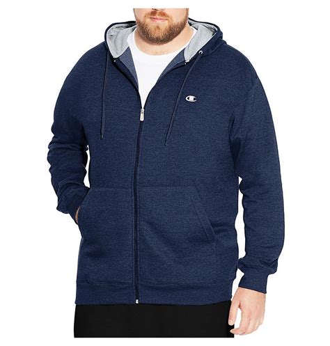 champion big and tall men s zip fleece hoodie
