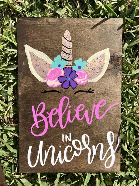 Believe In Unicorns Sign Perfect For Your Little Girls Birthday Party