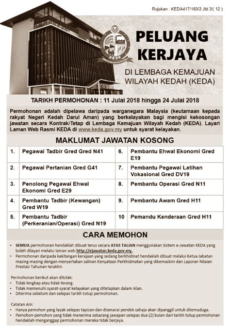 Unit trust consultant company : Iklan Jawatan Kosong Lembaga Kemajuan Wilayah Kedah (KEDA ...