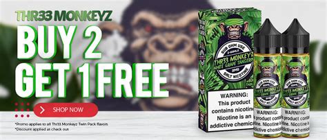 Thr33 Monkeyz Vape Juice Three Monkeys E Liquids Sale Eightvape