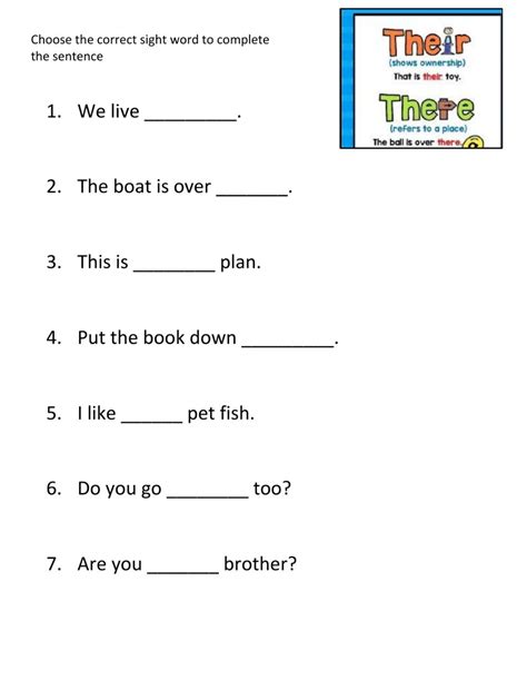 Their Vs There Worksheet