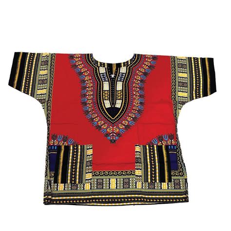 Traditional African Dashiki Print Unisex Top Shirt Blouse Red Etsy Canada