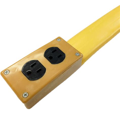 Flat Electrical Power Extension Cord Ul Listed Color Yellow 15
