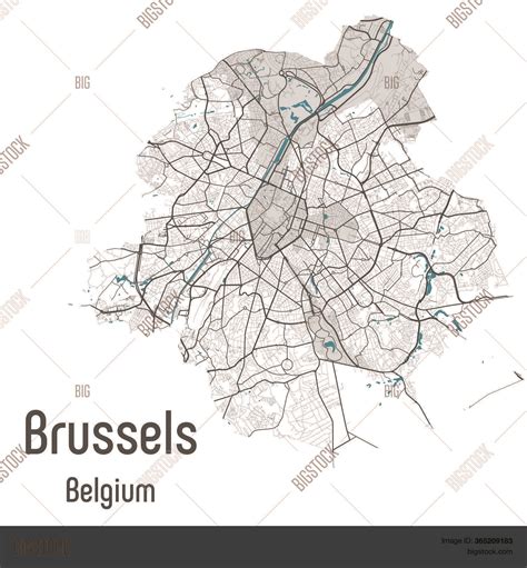 Brussels Map Vector And Photo Free Trial Bigstock