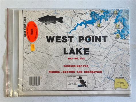 Vintage West Point Lake Kingfisher Map No 303 Copyright 1988