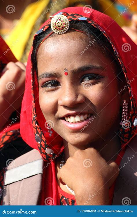 portrait of indian girl pushkar camel fair editorial photo image 32086901
