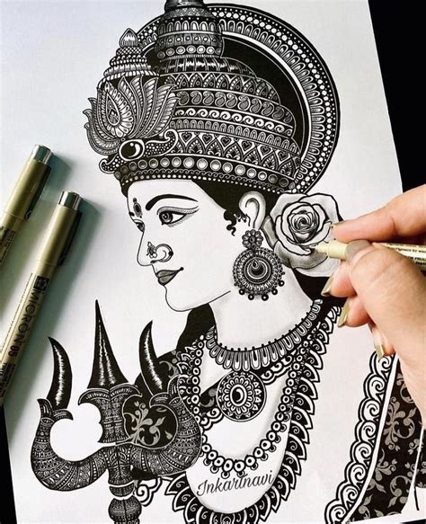 Details More Than Durga Devi Pencil Drawing Seven Edu Vn