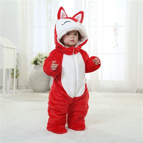 Red Fox Onesie For Baby And Toddler Animal Kigurumi Pajama Party Costumes