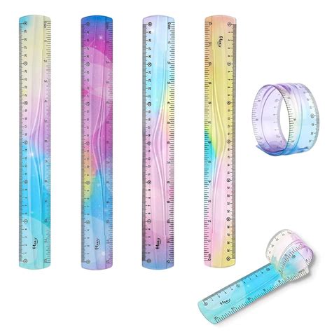 Bnfgd 4pcs Flexible Rulers12 Inch30 Cm Color Flexable Ruler Plastic