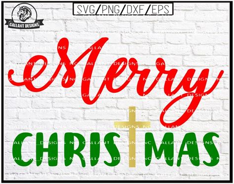 Merry Christmas With Cross Svg Png Dxf Eps Jesus Is The Etsy