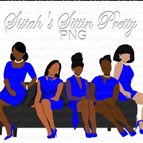 Sorority Sistah Clipart Natural Hair Black Woman Black Etsy