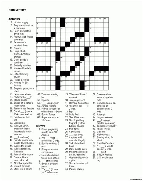 If you get stumped on any of them, not to worry, of course we will give you the answers! Free Printable Easy Crossword Puzzles | Free Printable
