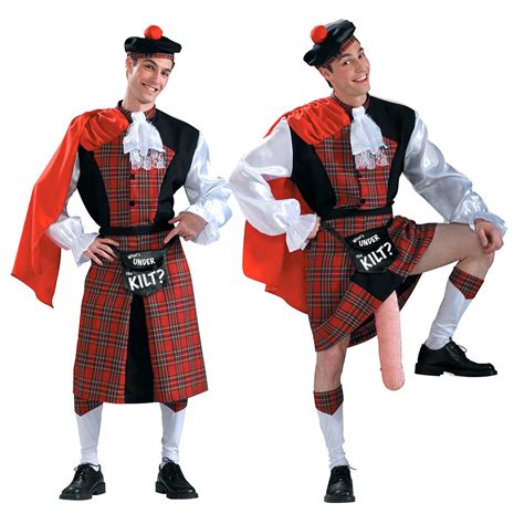 Whats Under The Kilt Scottish Funny Humor Fancy Dress Up Halloween Adult Costume