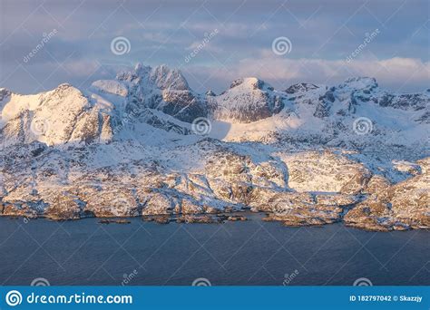 Beautiful Sunrise Over Lofoten Island In Winter Season Nordland Norway