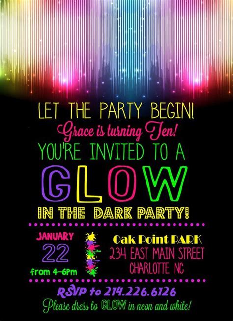 Now get the word out with this invitation flyer template. Glow in the dark invitation glow invite glow invitation ...