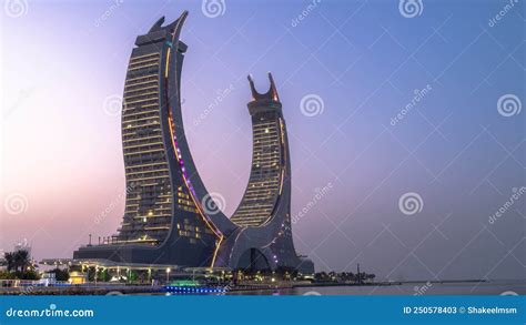 The Crescent Tower In The Newly Developing City Lusail In Qatar Stock