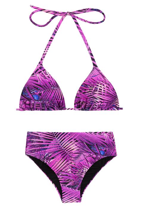 Bikini Purpurfarbender Bikini Mit Hohem Bund Ultra Violet Hot Pant