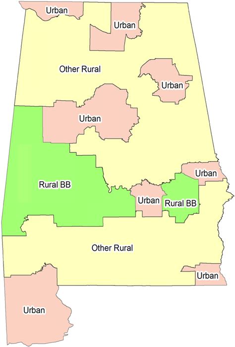 Urban Rural Black Belt And Other Rural Counties Of Alabama Urban