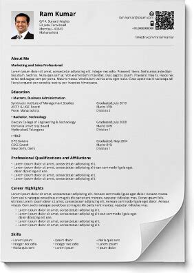 Free curriculum vitae (cv) templates in doc format. Attractive Resume Templates Free Download Indian - Skushi