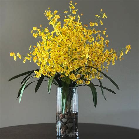 Realistic Stem Yellow Oncidium Dancing Lady Orchid For Diy Floral Arrangements H Floral Decor