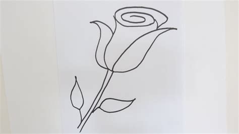 How To Draw A Rose Flower Easy Step By Step Drawing Lessons For Kids