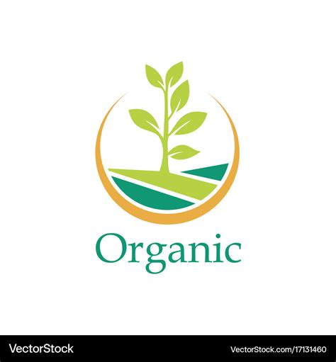 Plant Bio Organic Farm Logo Royalty Free Vector Image