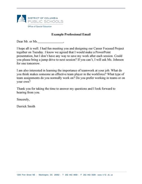 Professional Email Examples Format Templates Templatelab