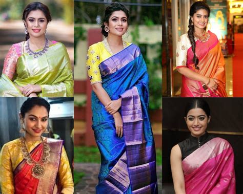 how to wear different color sarees with contrast blouses