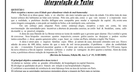 Textos Curtos Para Interpretação Com Gabarito