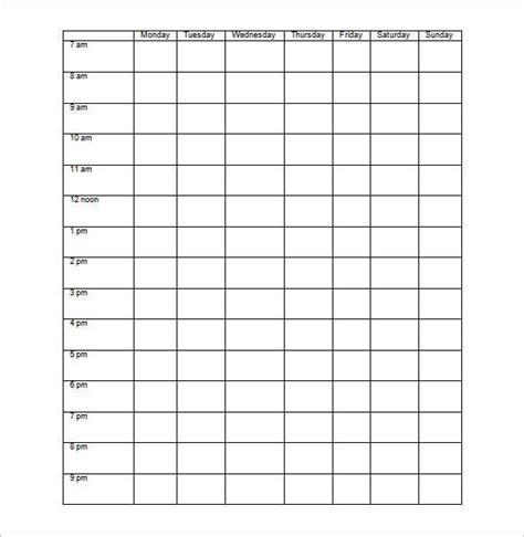 Weekly Schedule Template 7 Free Word Excel Pdf Format Download