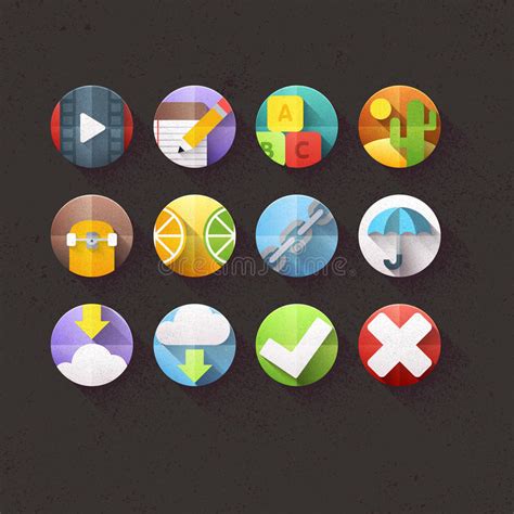 Flat Icons For Mobile And Web Applications Set 2 Stock Vector