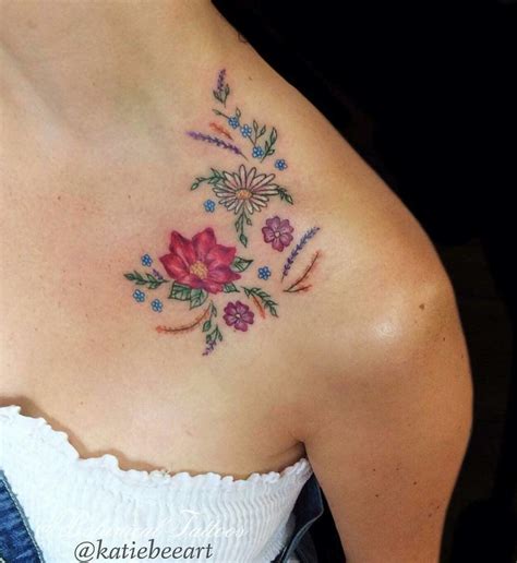 Dainty Vintage Flower Tattoo This Floral Tattoo Design Spaces The