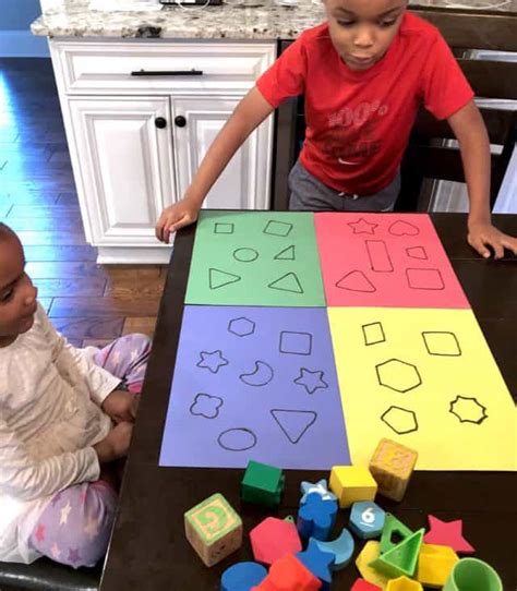 Shape Activities For Toddlers Color And Shape Sorting
