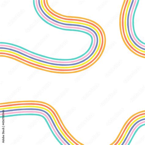 Abstract Rainbow Colour Waves Vector Background Geometric Vibrant Wavy