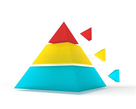 3d Pyramid Chart 3 With Arrow For Caption Stock Image Illustration